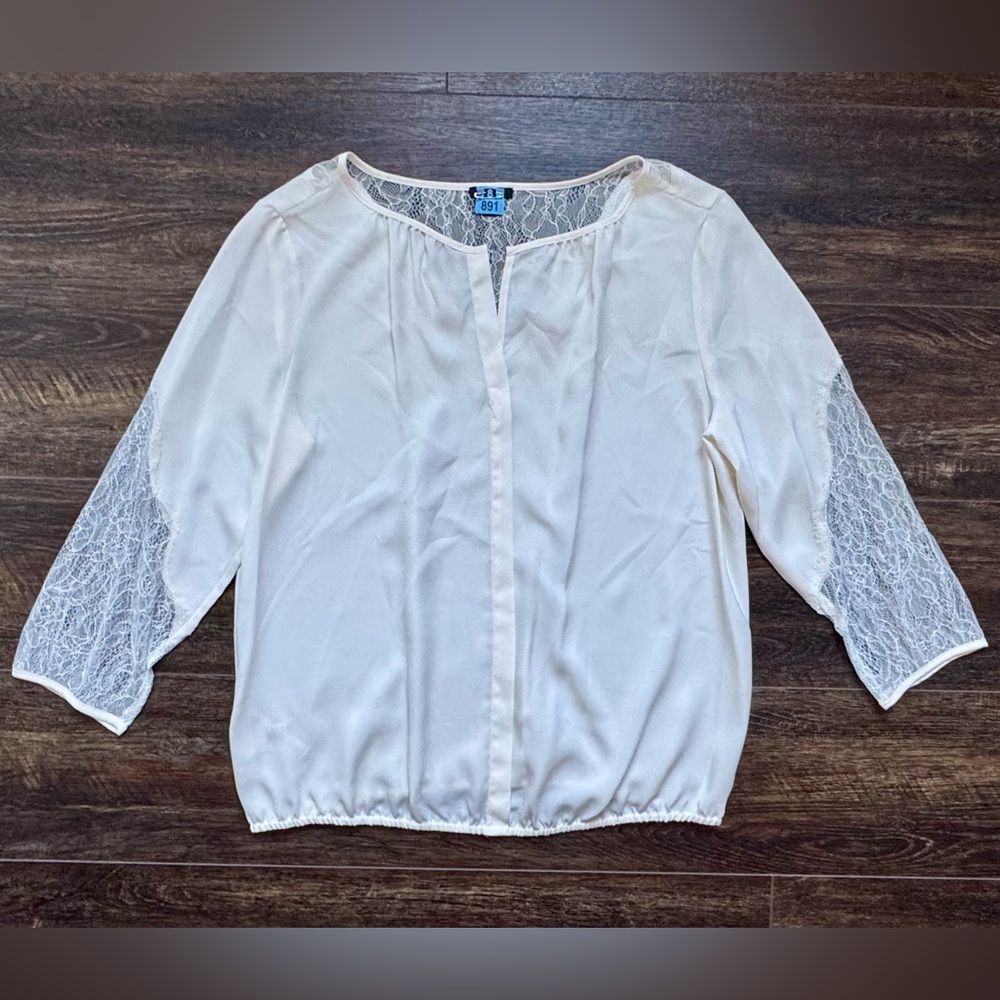 Ann Taylor Ivory Dress Top M